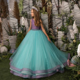 Sparkle in Style: The Lydia Couture Girls Tulle Glitter Pageant Gown