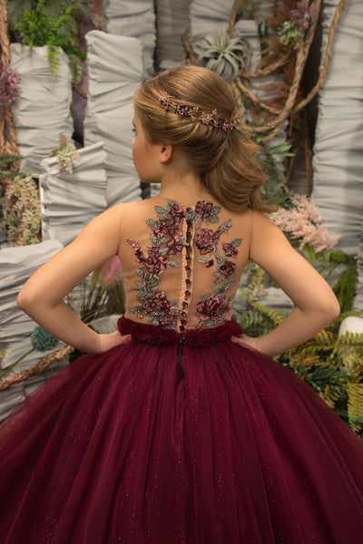 The Zephyr Girls Couture Glitter Tulle Pageant Holiday Dress