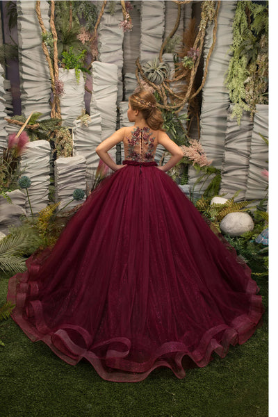 The Zephyr Girls Couture Glitter Tulle Pageant Holiday Dress