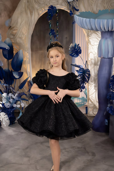 Black Sparkle Couture Party Dress – Perfect for Special Occasions