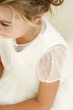Girls Organza Pearls Communion Flower Girl Wedding Special Occasion Bolero