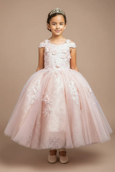 Lilac Girls Pageant Dress Glitter Tulle Ballgown