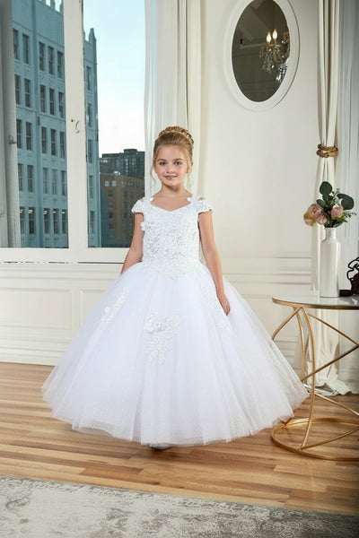 Lilac Girls Pageant Dress Glitter Tulle Ballgown