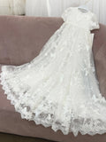 Emery Lace Butterfly Christening Gown – Cathedral Length