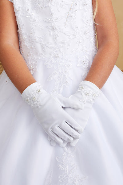 "Lyla Communion Dress - Long Tail Gown with Maria Embroidery