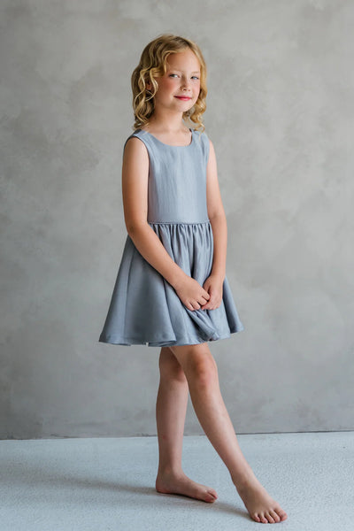 Serenelle Dark Grey Girls Couture Party Dress | Blush Kids