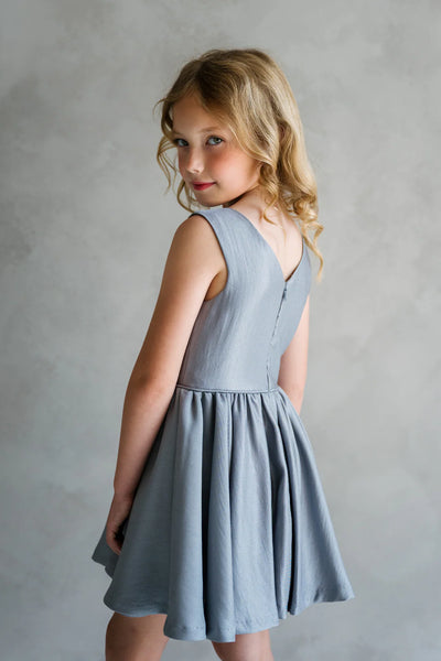 Serenelle Dark Grey Girls Couture Party Dress | Blush Kids