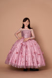 Elegant Kora Girls Glitter Tulle Dress - Ideal for Flower Girls and Pageants