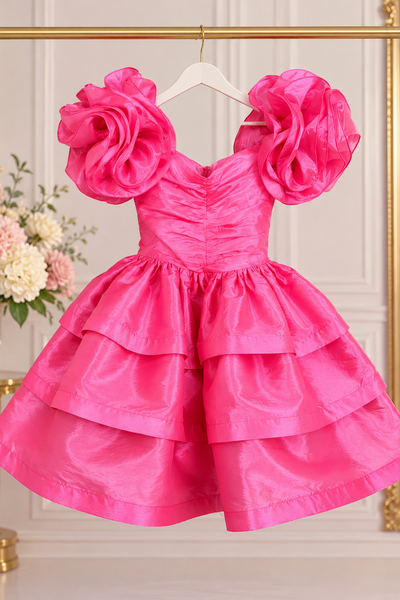 Girls Pink Taffeta Pageant Dress | Signature Designer