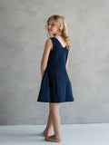 Clémence Teter Warm Girls Dark Blue Party Dress