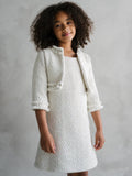 Solène Teter Warm Girls Beige Tweed Party Dress