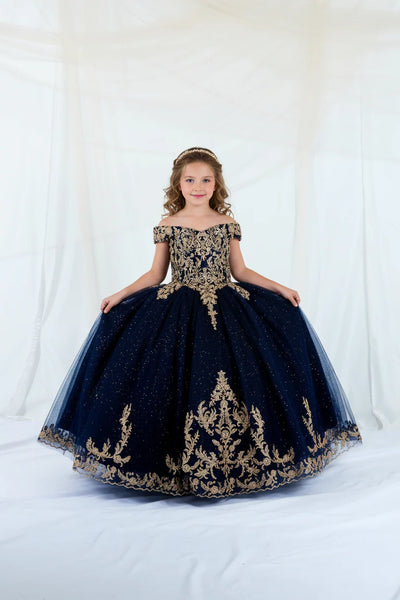 Alissa Girls Navy Pageant Dress – Blush Kids