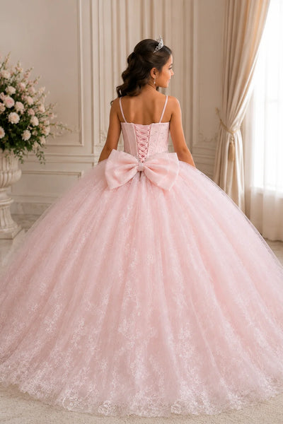 Girls Pageant Ball Gown with Bow | Princess Collection