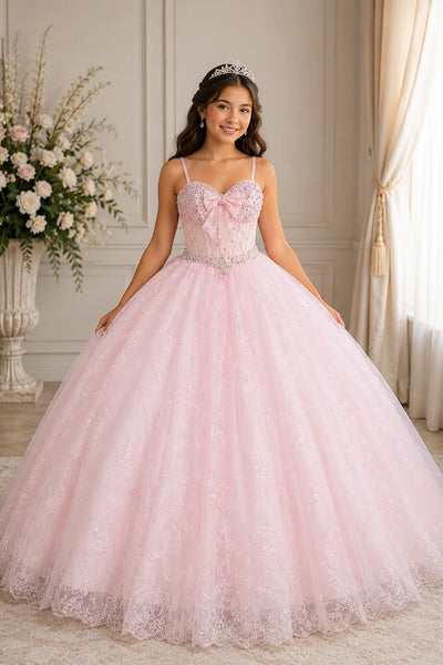 Girls Pageant Ball Gown with Bow | Princess Collection