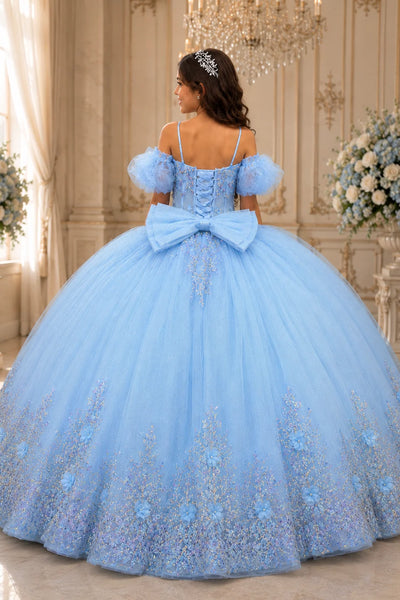 Girls Pageant Ball Gown with Floral Lace | Princess Collection