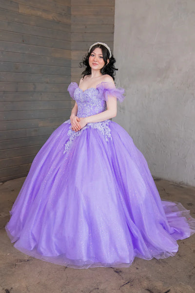 Zafira Rose Quinceañera Gown – Sparkle Tulle with Cape Train