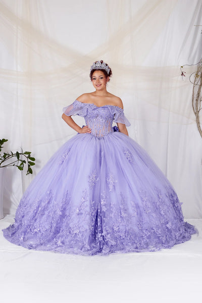 Zarina Pink Butterfly Quinceañera Dress | Princess Ballgown
