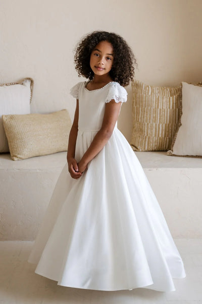 Elegant White Lace Dress for Girls – Perfect for Special Occasions