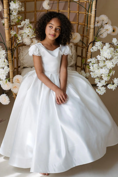 Elegant White Lace Dress for Girls – Perfect for Special Occasions