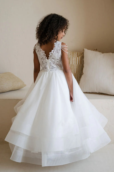 Eliora Grace Girls Communion Dress | Lace & Tulle Gown