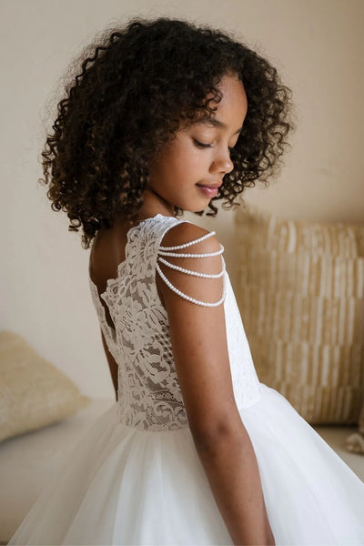 Eliora Grace Girls Communion Dress | Lace & Tulle Gown