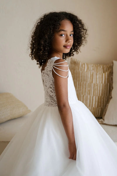 Eliora Grace Girls Communion Dress | Lace & Tulle Gown
