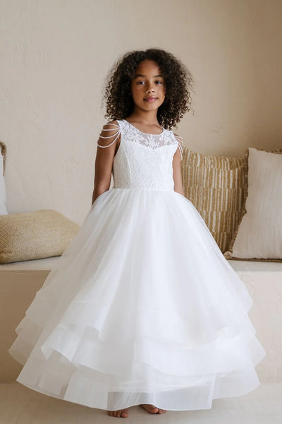 Eliora Grace Girls Communion Dress | Lace & Tulle Gown