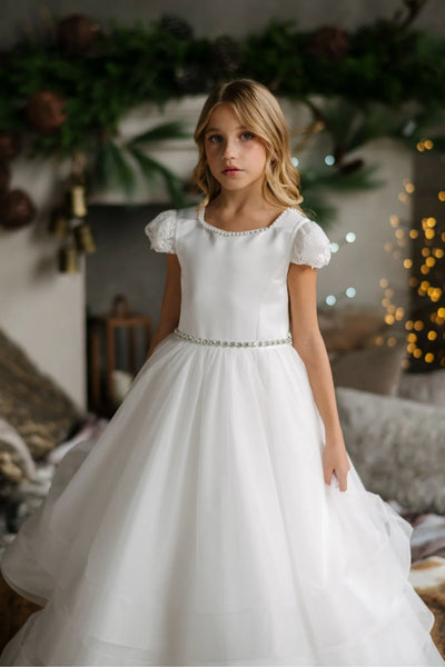 Teter Warm Couture Off-White Tulle Communion Dress for Girls