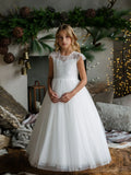 Annalise Teter Warm Lace Gown – Communion & Special Occasion