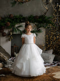 Julissa Gown – Tulle & Lace Communion Dress for Girls