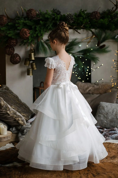 Julissa Gown – Tulle & Lace Communion Dress for Girls