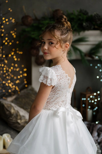 Julissa Gown – Tulle & Lace Communion Dress for Girls