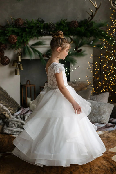 Julissa Gown – Tulle & Lace Communion Dress for Girls