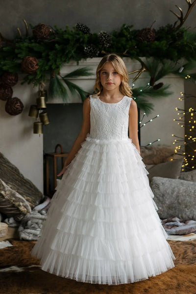 Tiered Tulle Dress with Lace Bolero – Perfect for Girls