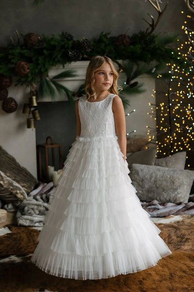 Tiered Tulle Dress with Lace Bolero – Perfect for Girls