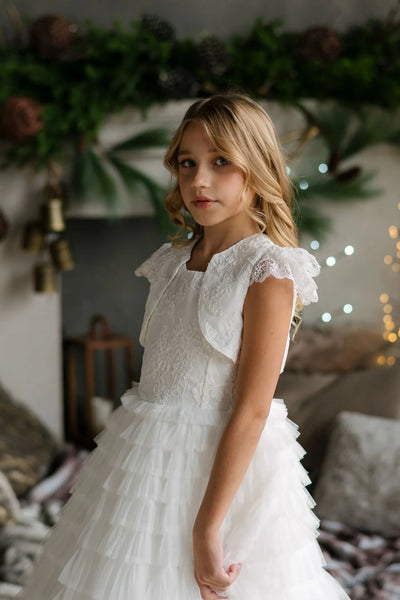 Tiered Tulle Dress with Lace Bolero – Perfect for Girls