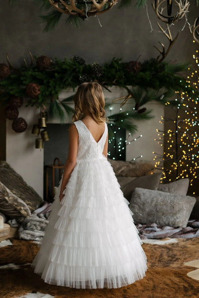 Tiered Tulle Dress with Lace Bolero – Perfect for Girls