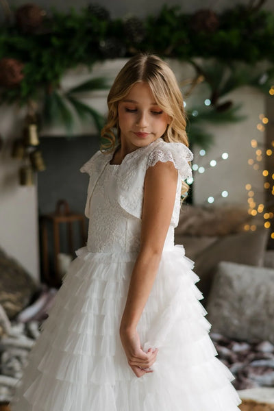Tiered Tulle Dress with Lace Bolero – Perfect for Girls