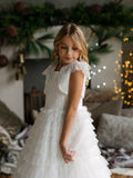 Tiered Tulle Dress with Lace Bolero – Perfect for Girls