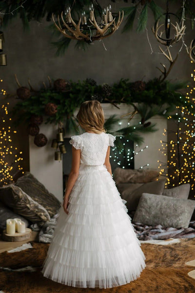 Tiered Tulle Dress with Lace Bolero – Perfect for Girls