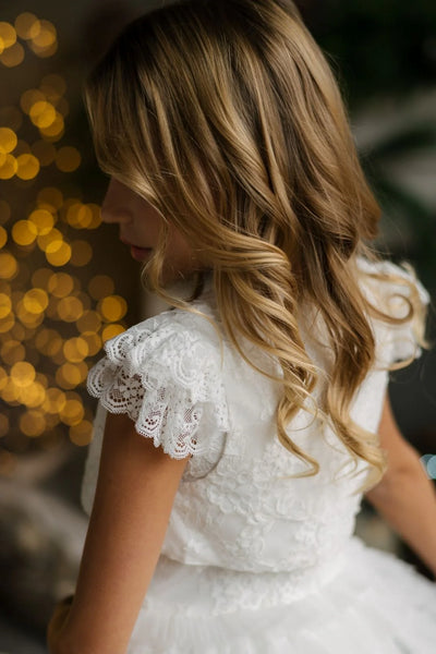 Tiered Tulle Dress with Lace Bolero – Perfect for Girls