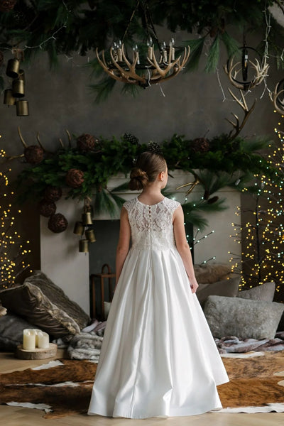 Teter Warm Couture Lace & Satin Communion Dress for Girls