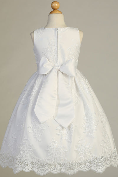 Lydia First Communion Dress – Sleeveless Lace Tea Length Gown