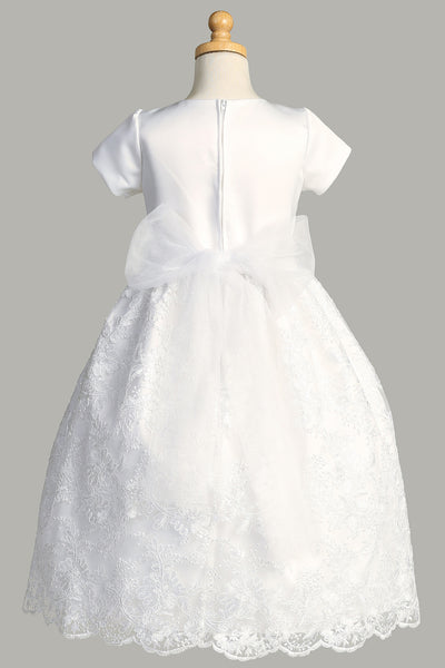 Camila Lace Communion Dress – Tea Length Flower Girl Gown