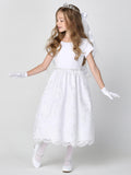 Camila Lace Communion Dress – Tea Length Flower Girl Gown