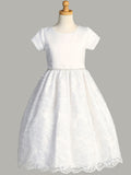 Camila Lace Communion Dress – Tea Length Flower Girl Gown