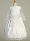 Madeline Communion Dress – Lace Sleeve Holy Communion Tea Length Dress
