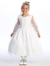 Madeline Communion Dress – Lace Sleeve Holy Communion Tea Length Dress