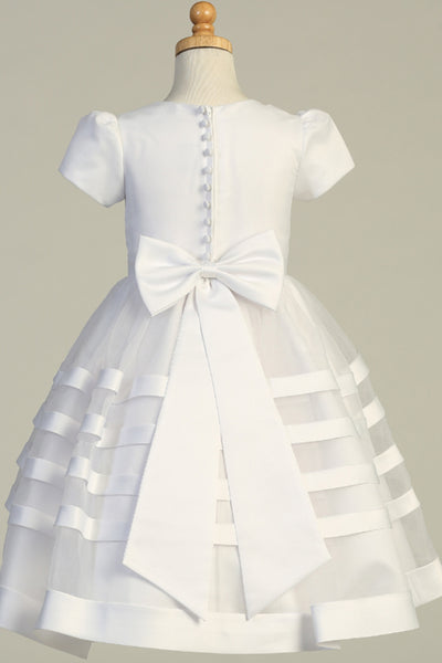 Aurora Tea-Length Satin & Organza Dress - Communion & Special Occasion