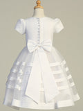 Aurora Tea-Length Satin & Organza Dress - Communion & Special Occasion